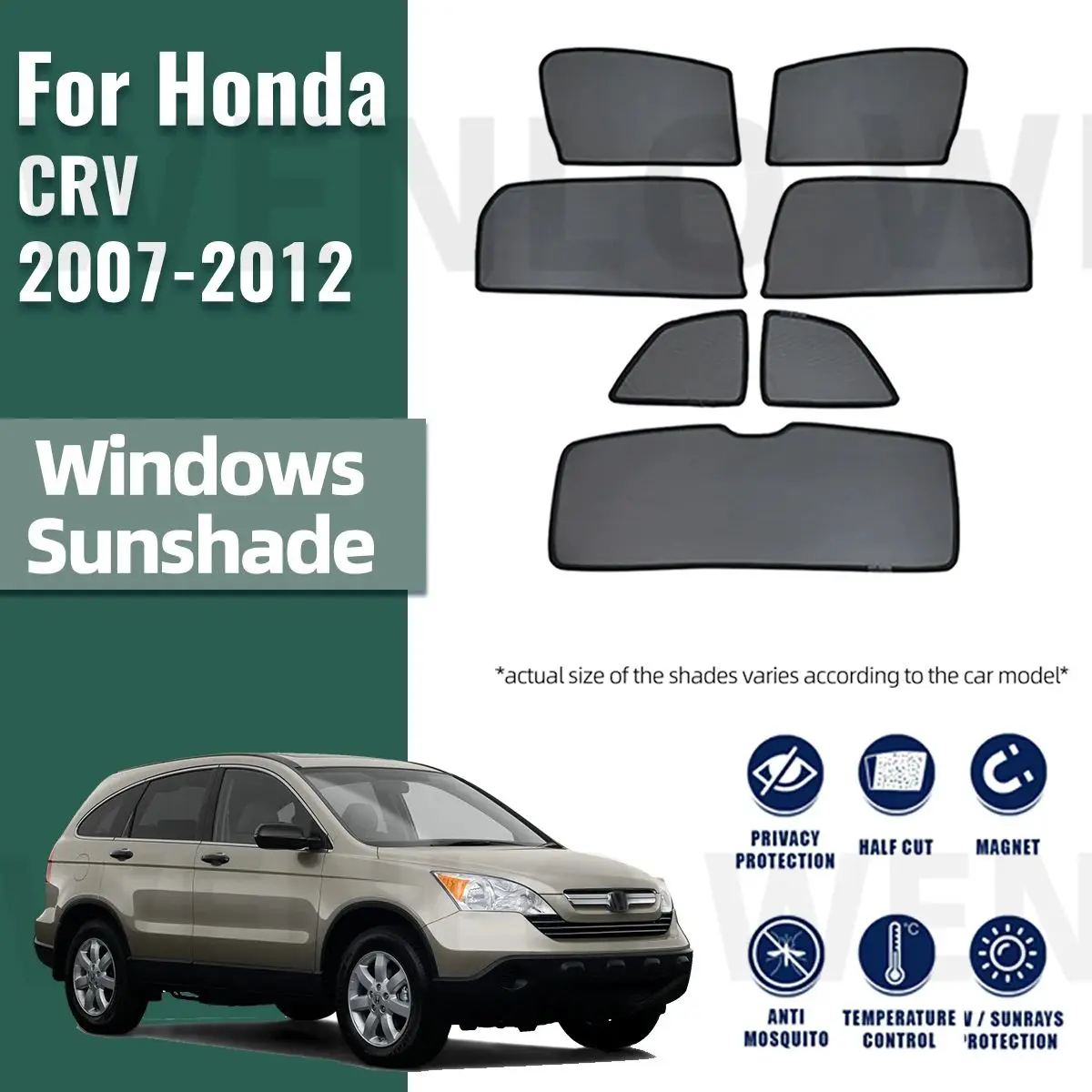 

For Honda CRV CR-V MK3 2007-2011 Magnetic Car Sunshade Customized Side Window Curtain Sun Shield Visor Front Windshield