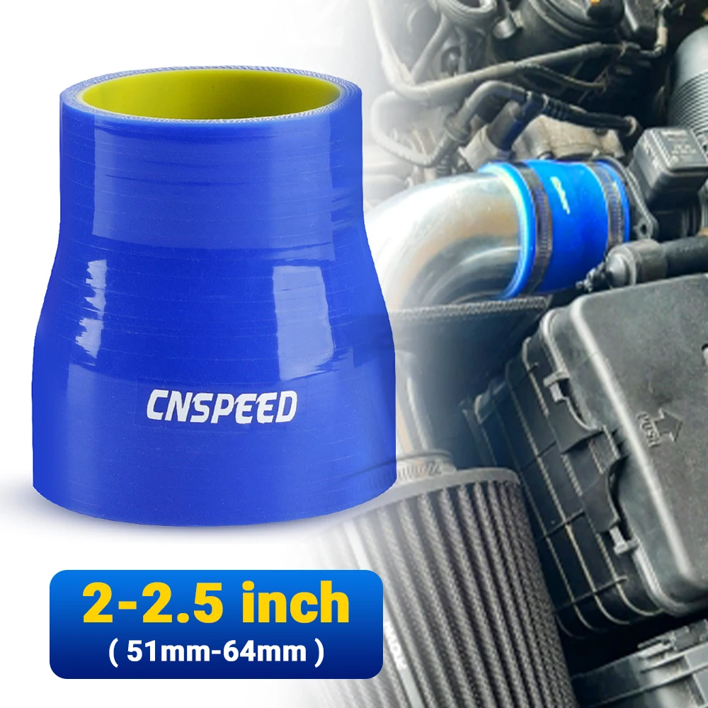 

CNSPEED 2"- 2.5" 51mm To 64mm Silicone Hose Straight Reducer Joiner Coupling Adapter Intercooler Turbo Intake Pipe 76mm Length