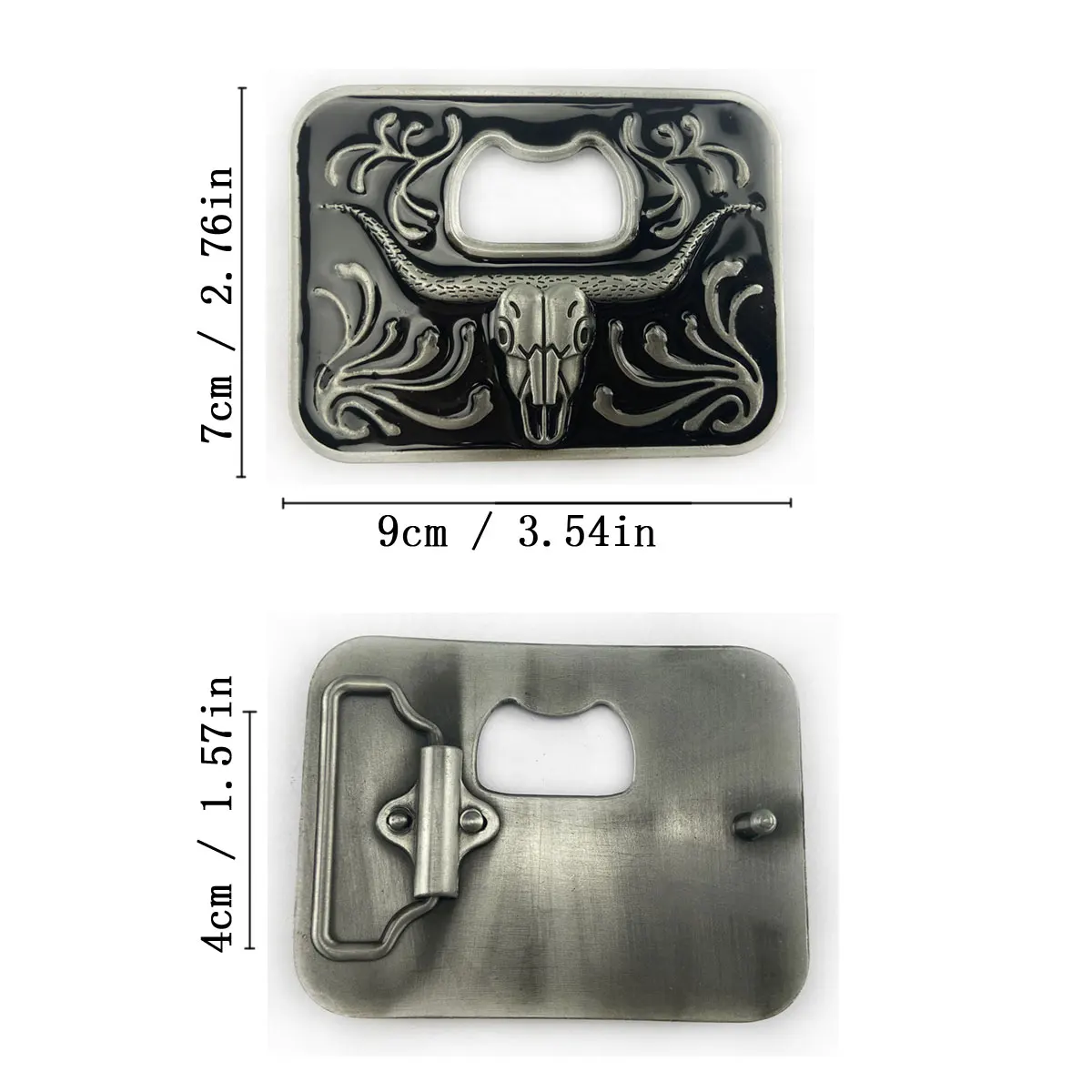 Western Longhorn Bull Skull Belt Buckle Beer Bottle Opener Cowboy Metal Belt Buckle For Men Jeans Accessories Dropshipping
