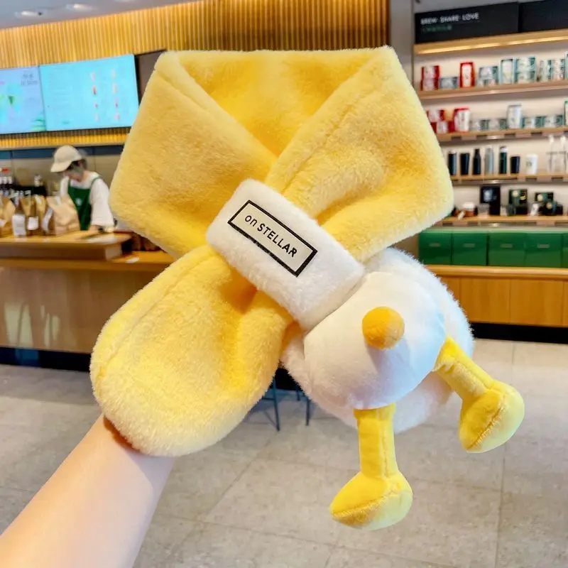 2025 어린이 미키 스카프 겨울 플리스 안감 두꺼운 따뜻한 숄 아기 만화 크로스 스카프 어린이 겨울 선물 미니소