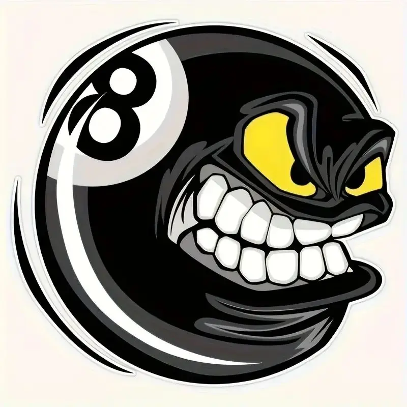 

No. 8 Ball Style Billiards Vinyl Waterproof Motorcycle Stickers Moto Helmet Decoration Decals Car Auto Window Bumper Sticker