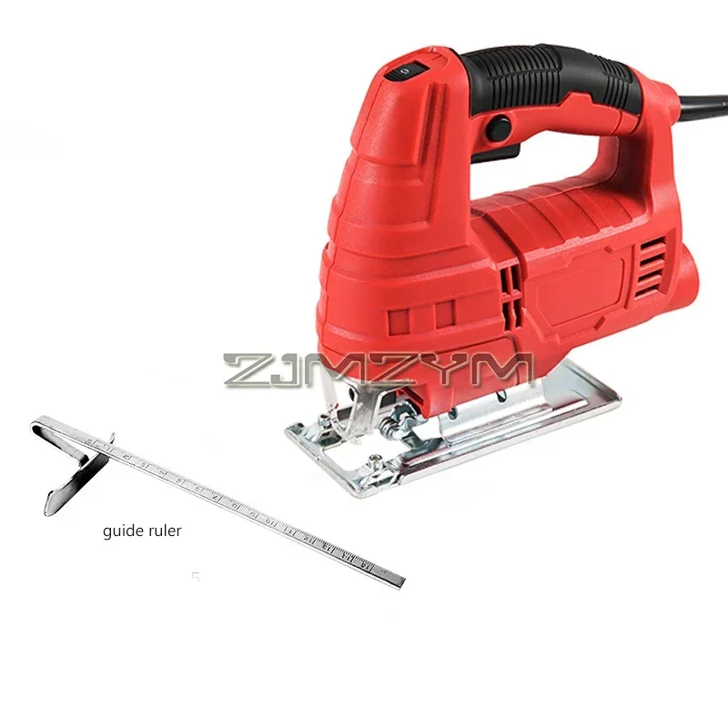 220-Volt Top-Handle Jigsaw, 710W Jigsaw Tool w/ Carrying Case, Variable Speed, for Straight/Curve/Circle/Cut, Red