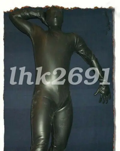 

New style Latex Catsuit Rubber Men sports Handsome Suit mask gloves 0.45mm Size XS-XXL