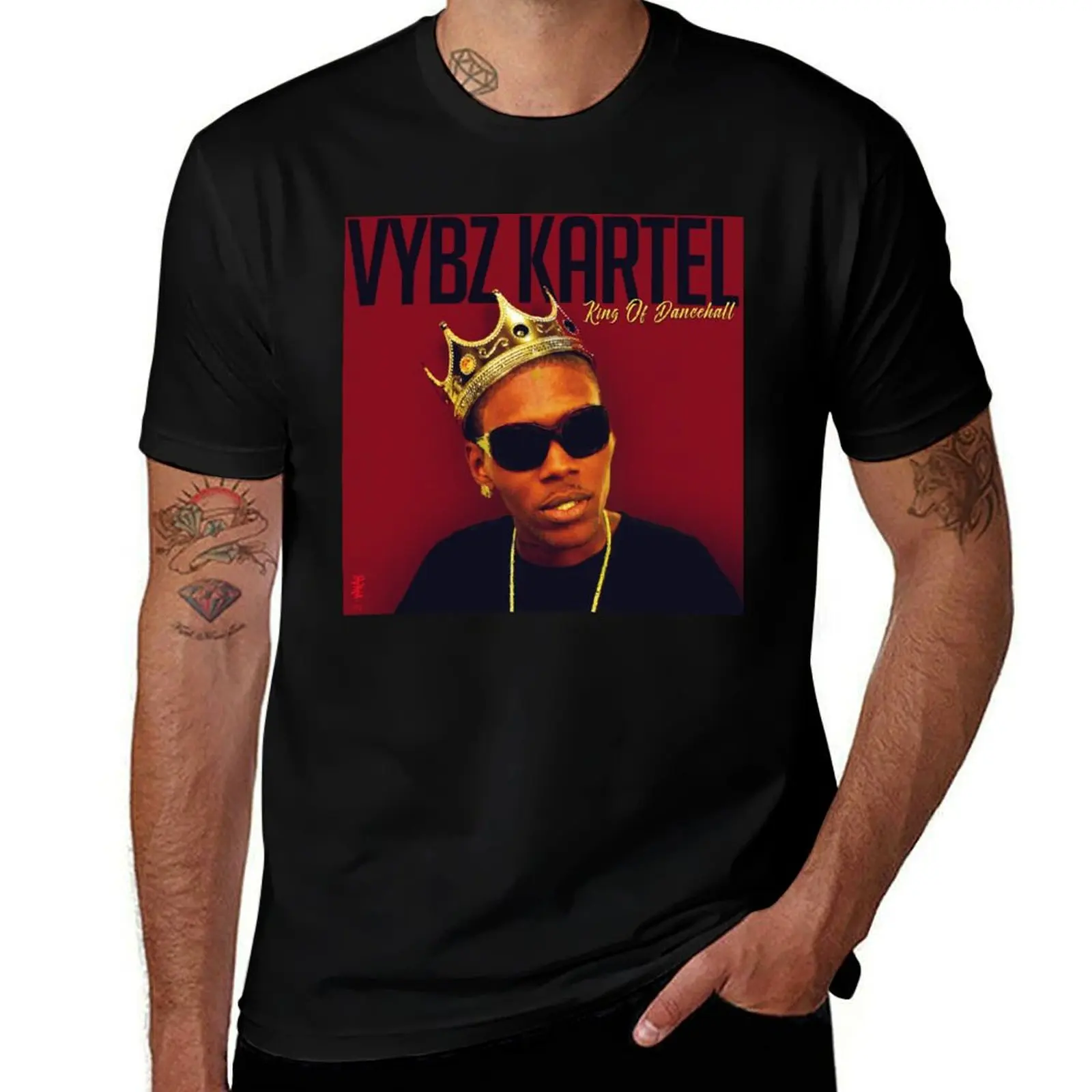 

Vybz Kartel . King Of Dancehall T-Shirt Light Athletic Short Sleeve Tee Shirt