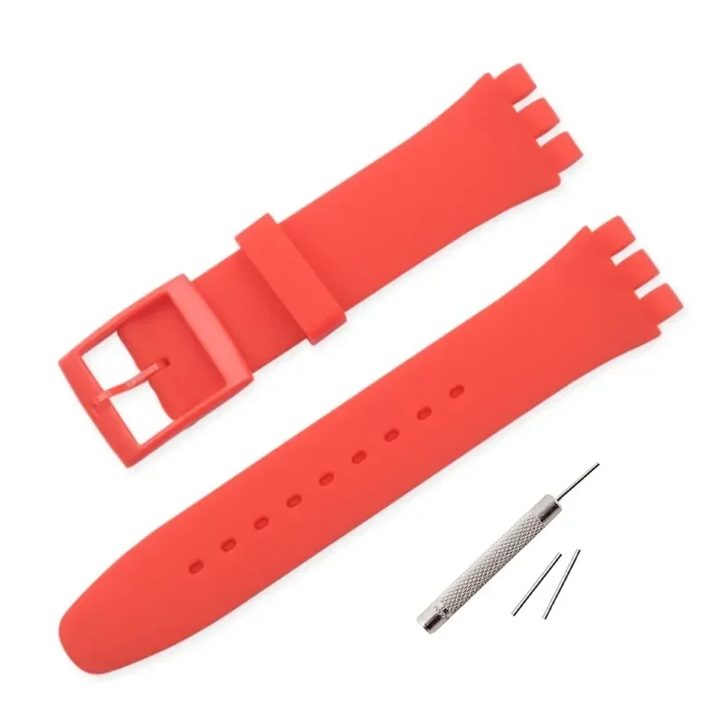 Kautschukarmband für Swatch, buntes Sportarmband, Ersatz-Armband, 16 mm, 17 mm, 19 mm, 20 mm, Silikon-Uhrenzubehör
