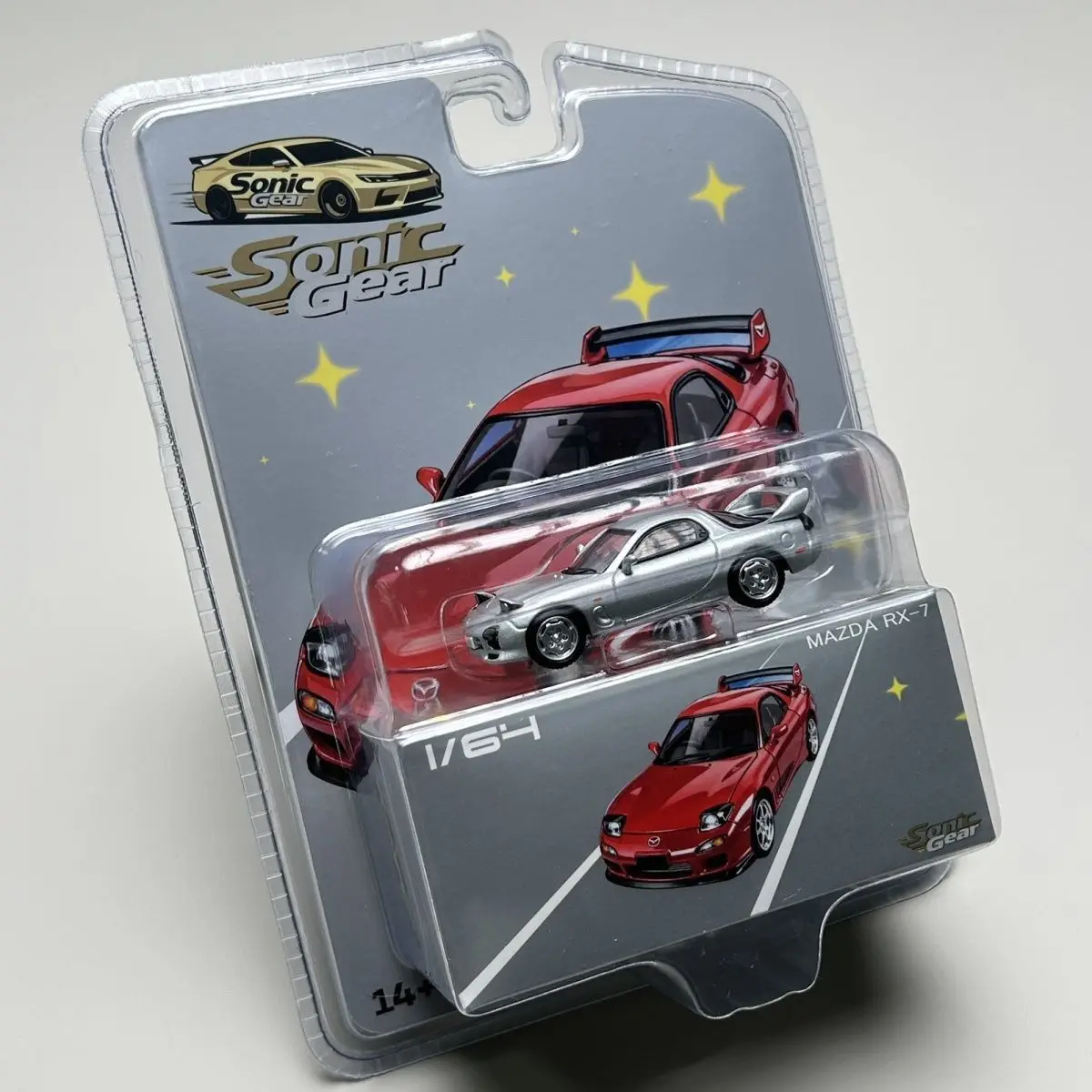 Sonic Gear 1/64 Mazda RX-7 FD3S Super Racing Car JDM Diecast Vehicle Miniature Free Wheels Display Collection Gift For Boyfriend