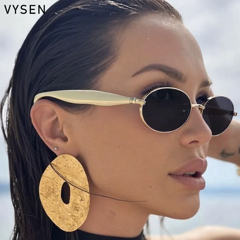 Small Frame Oval Steampunk Women Sunglasses 2025 Luxury Brand Vintage Metal Driving Shades Classic Outdoor Sexy Sun Glasses