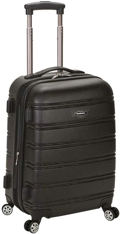 

Expandable Spinner Wheel Carry-On Luggage, 20 Inch Hardside Suitcase Black for Travel