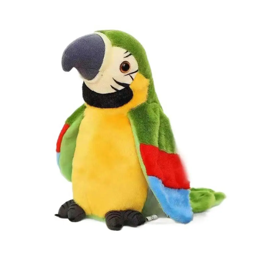 Cute Electric Talking Parrot Plush Toy Speaking Record Repeats Waving Wings Electroni Bird Stuffed Plush Toy Repeat What You Say
