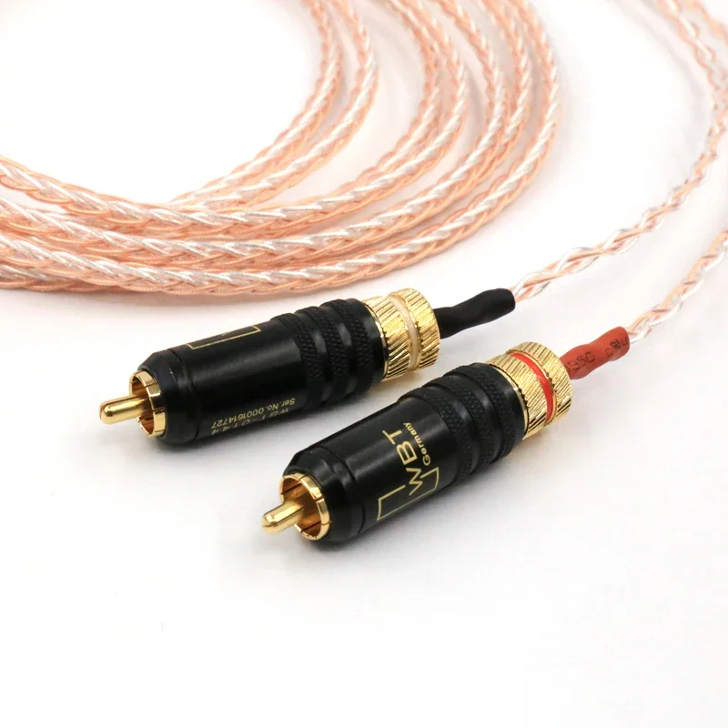 Wysokiej jakości kabel HIFI 0,5 m, 1 m, 1,5 m, 2 m, 3 m, 5 m 3,5 mm na 2 kabel audio RCA 3,5 mm męski na 2 męskie Rca do wzmacniacza MP3 DVD