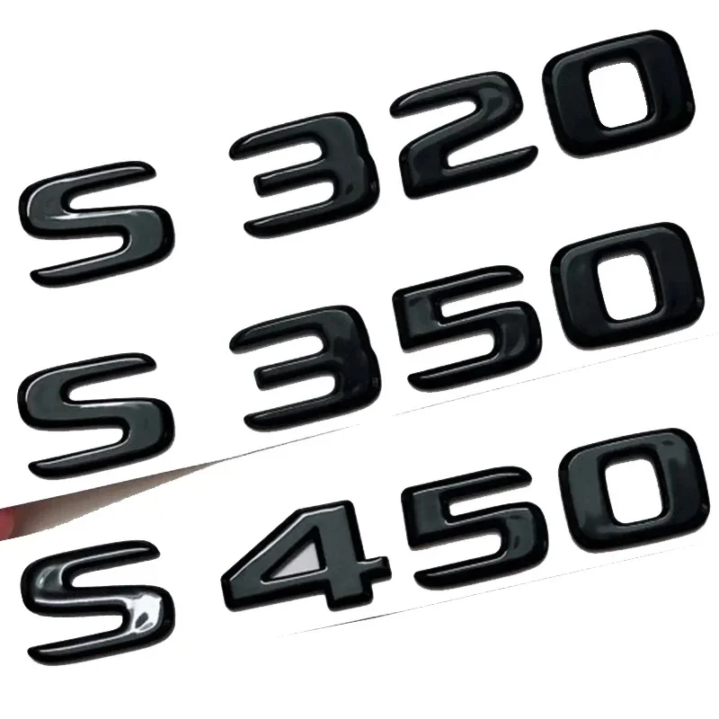 

ABS Adhesive Black Car Trunk Letters For Mercedes Benz 3D Sticker S320 S350 S450 W221 W223 W222 Badge 4 MATIC Emblem Accessories