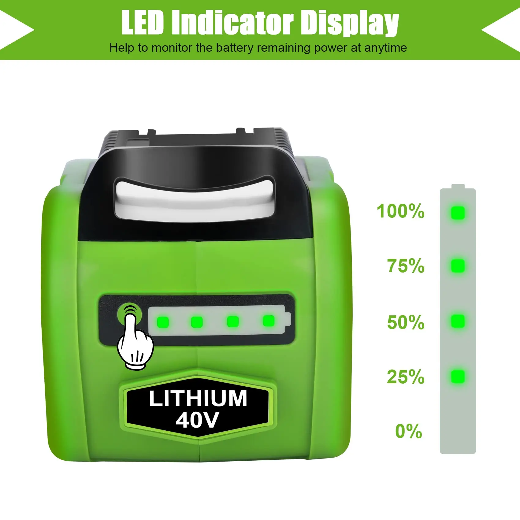 JYJZPB 6.0Ah لبطارية Greenworks 40 فولت G-MAX لـ 29472 29462 29252 20202 أداة طاقة لاسلكية 40 فولت بطارية ليثيوم أيون (ليست للجيل الأول) #4