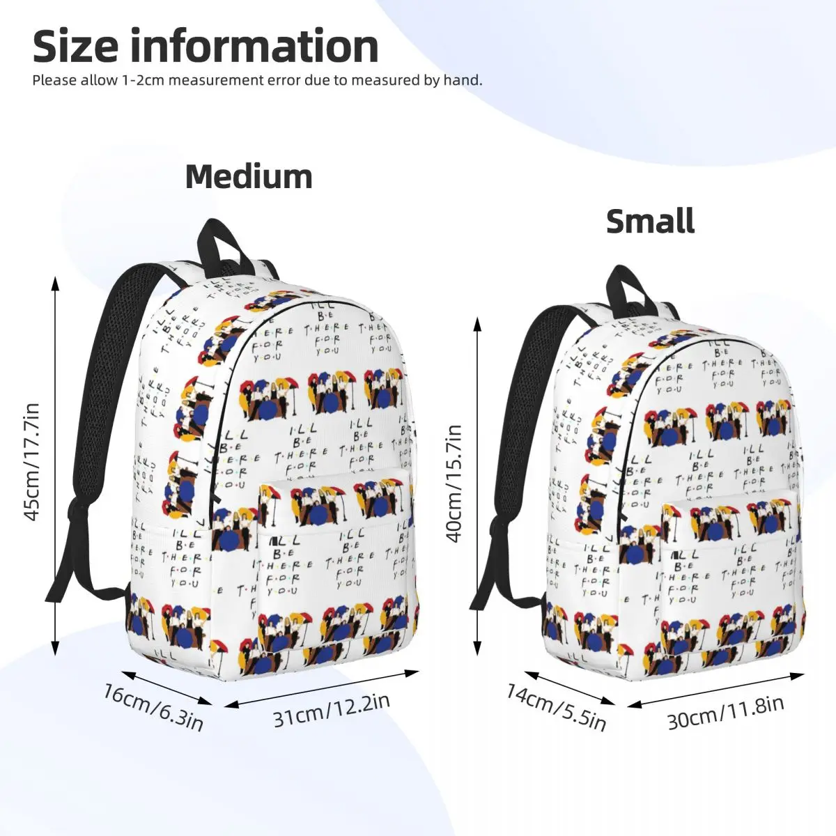 Friend TV Show Backpack Daypack Large Capacity Children BookBag School Bag Shoulder Bags for Boys Girls