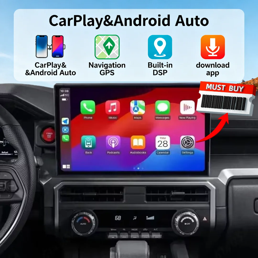 14.6''For TOYOTA TACOMA 2023 2024 Android AUTO wireless CarPlay Tape Recorder Car Radio GPS Navigation Multimedia Player stereo