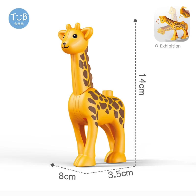 Duże Klocki Konstrukcyjne Krokodyl Lew Koń Słoń Kangur Szczeniak Dzikie Nowe Zwierzęta Miękki Gumowy Klock Zabawki Edukacyjne Dla Dzieci Prezent