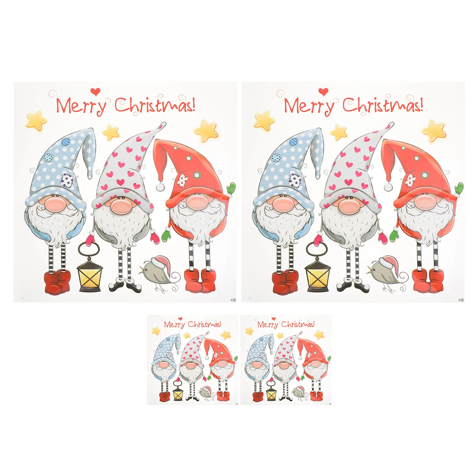 4 Pcs Christmas Heat Transfer Painting Stickers Clothes Patches Gnome Clothing Sublimation Film Iron Appliques Men and Women