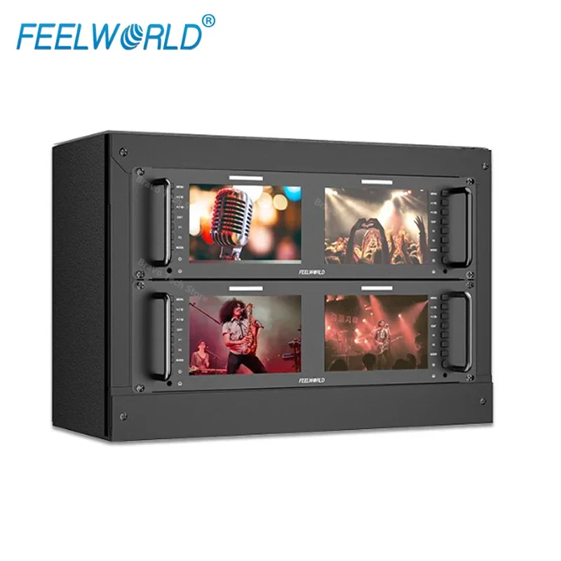 FEELWORLD D71 PLUS Dual 7 Inch 3RU SDI HDMI Rack Mount Monitor IPS Full HD 1920x1200 with Waveform LUT