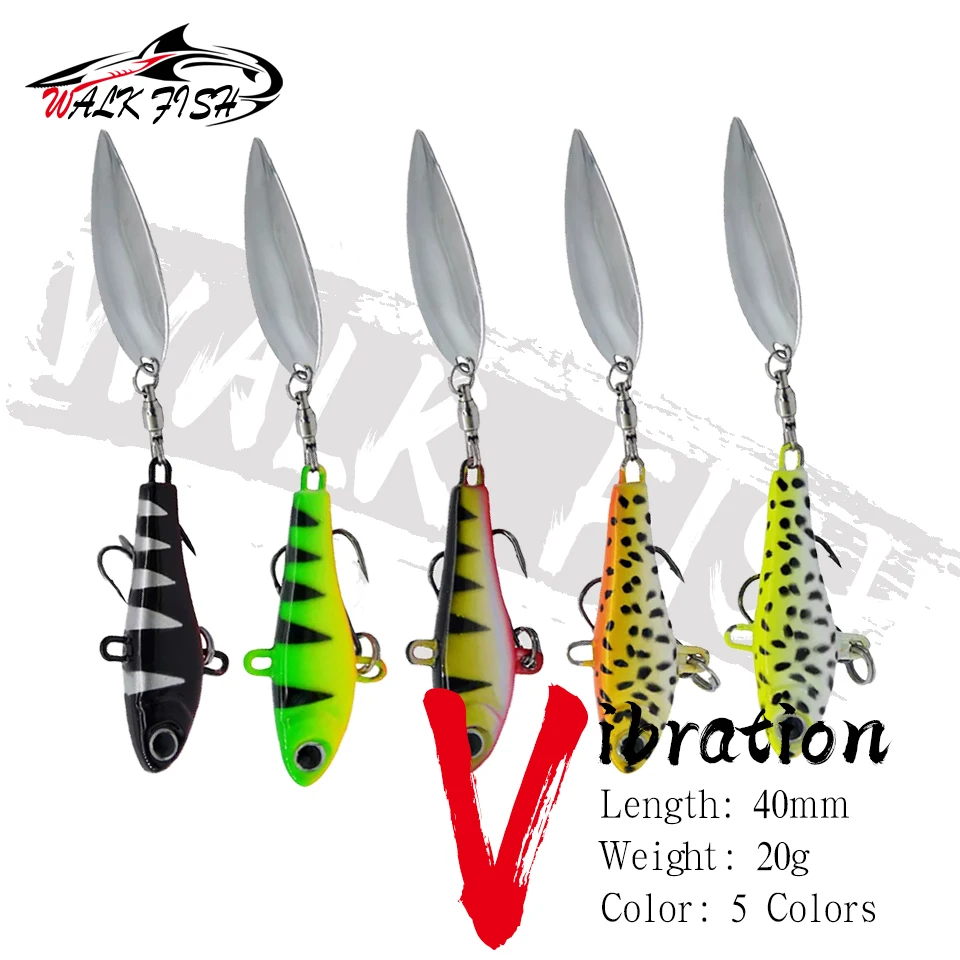 WALK FISH 1 Stück 20g VIB Rotations-Angelköder Metall-Jigkopf Fischlöffel Meeresangeln Süßwasser-Spinner Künstlicher Falschköder