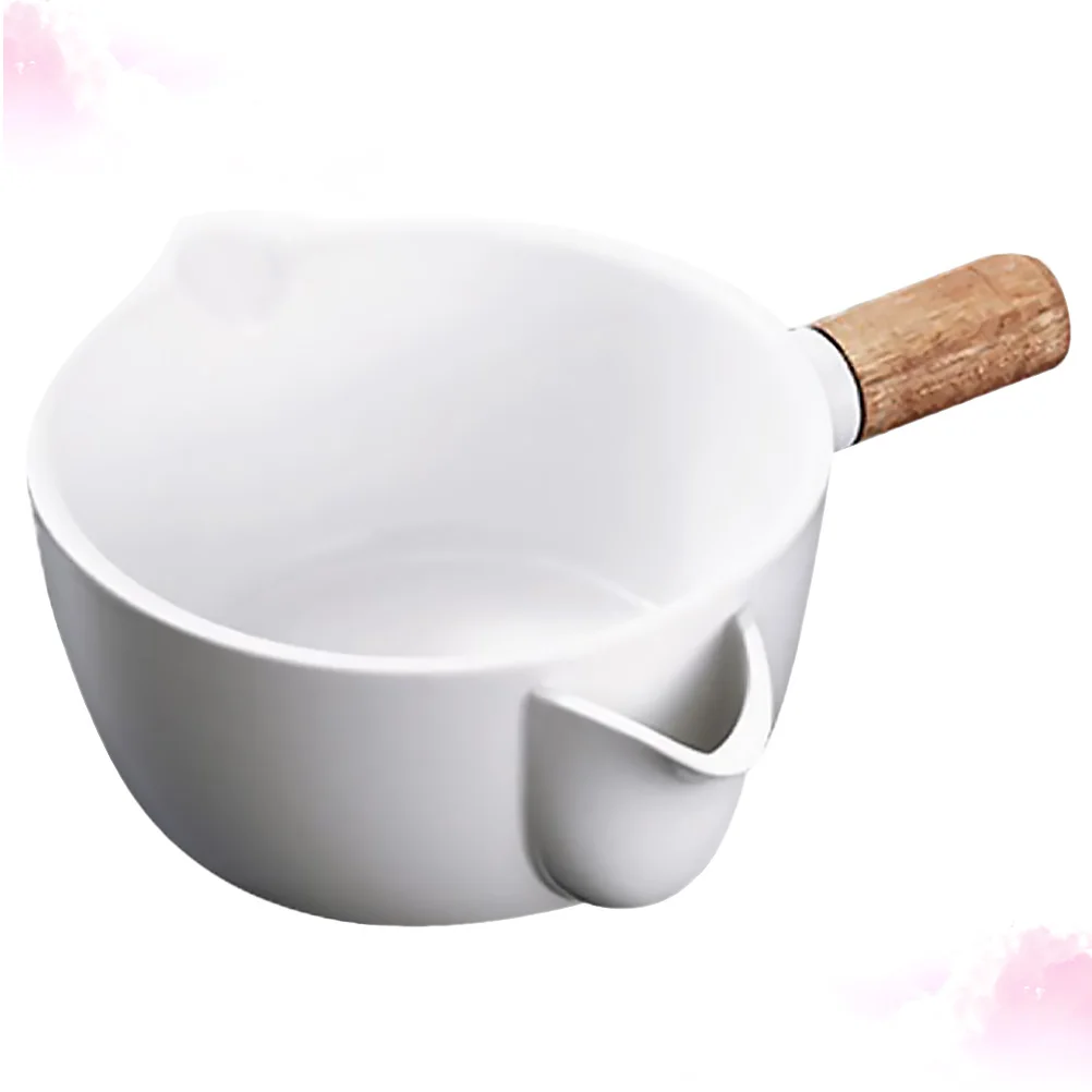 

Oil Soup Separating Ceramic Grease Filter Kitchen Anti Slip Wood Handle Safe Soup Oil Separator Bowl Kitchenware