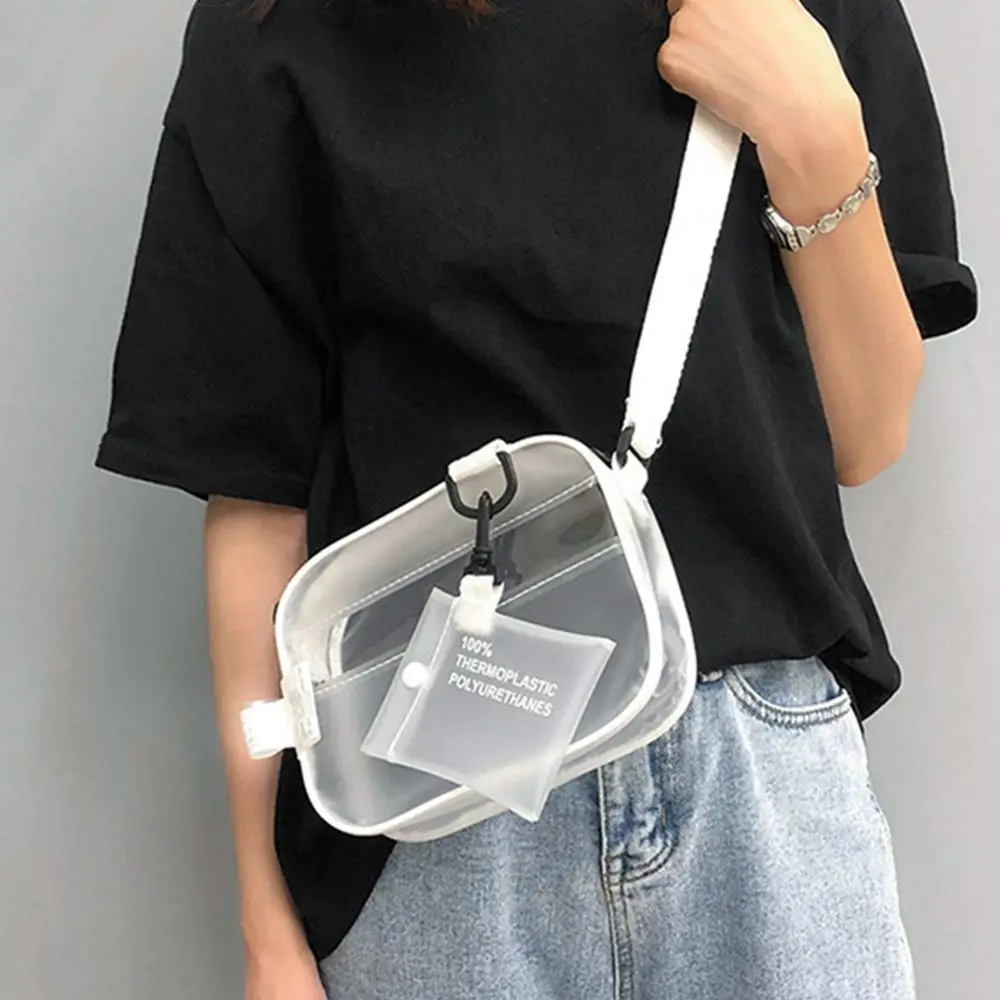 Casual PVC Transparent Clear Women Crossbody Bags Shoulder Bag Handbag Jelly Small Phone Bags with Card Holder