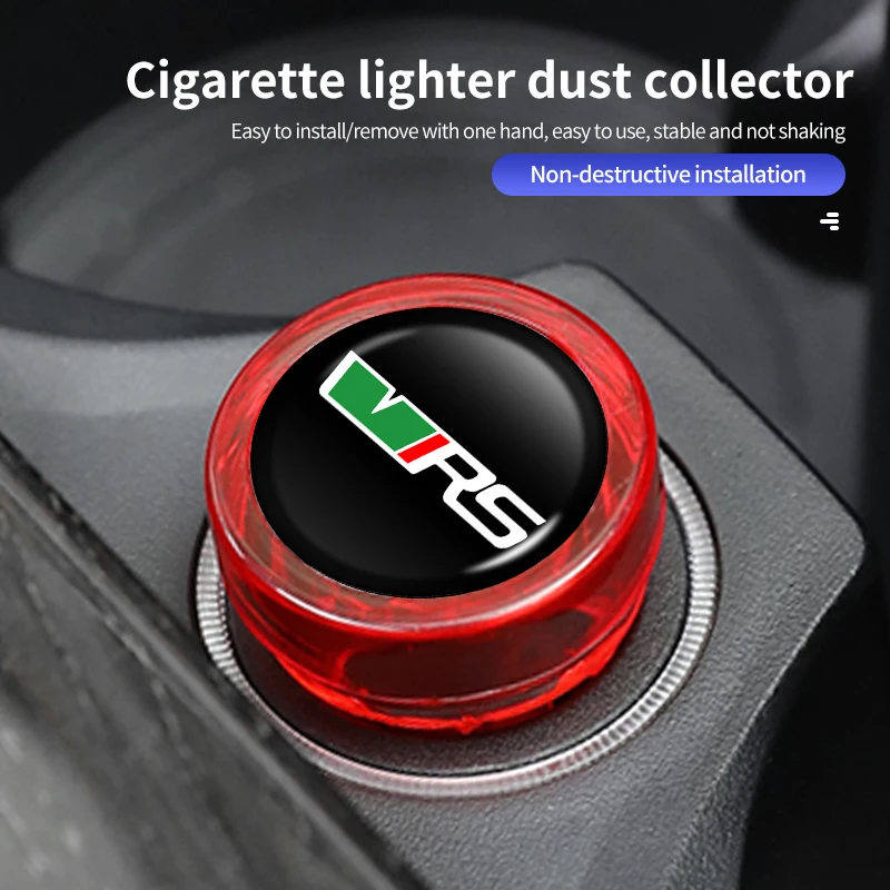 Car New Socket Dust Pad Plated Plug Cigarette Lighter Cover For Skoda VRS Octavia 2 3 Kamiq MK3 Kodiaq Karoq Superb Fabia