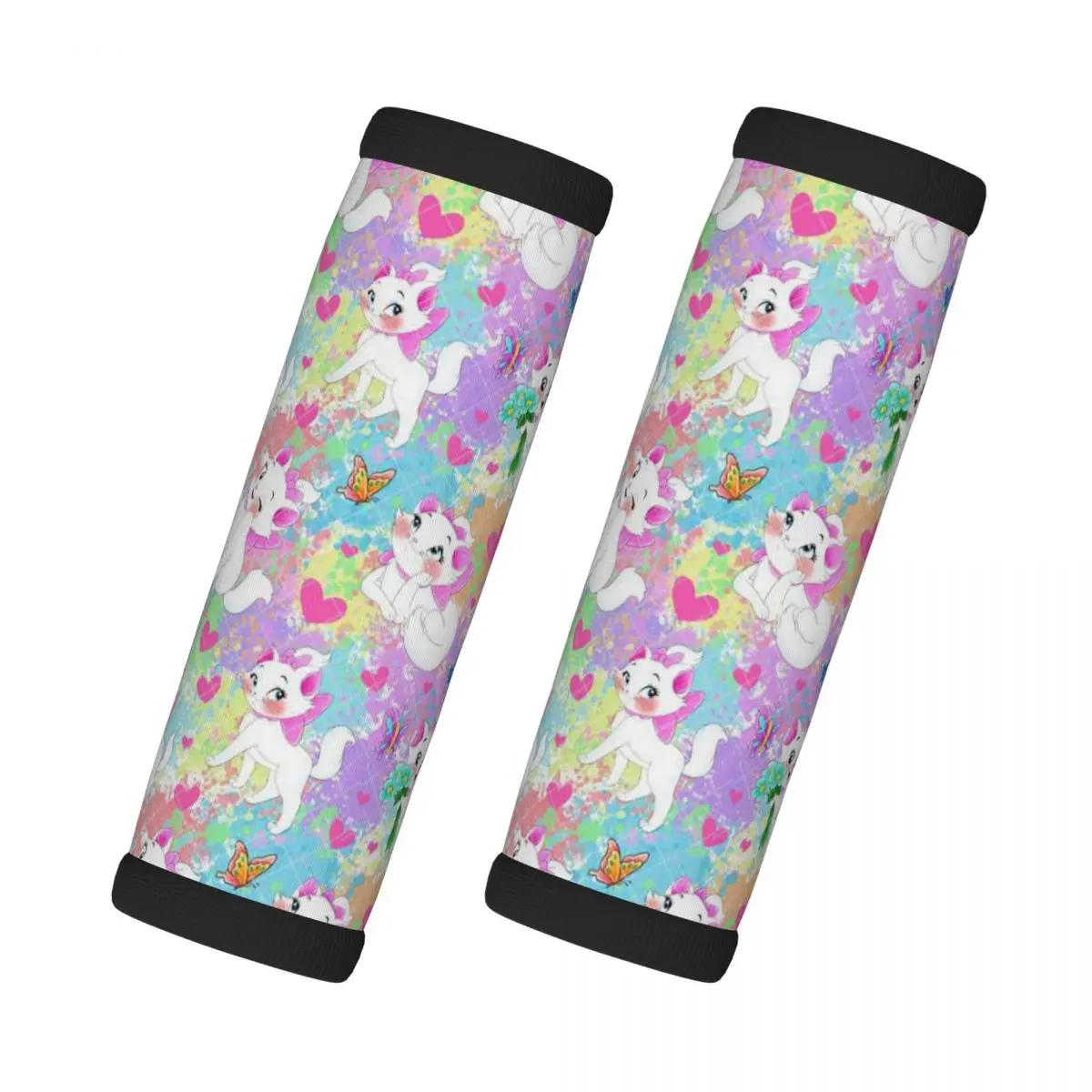 

Custom Marie Cat 2 Pcs Luggage Handle Wrap Soft Grip Handle Cover Comfortable The Aristocats Neoprene Suitcase Identifier Travel