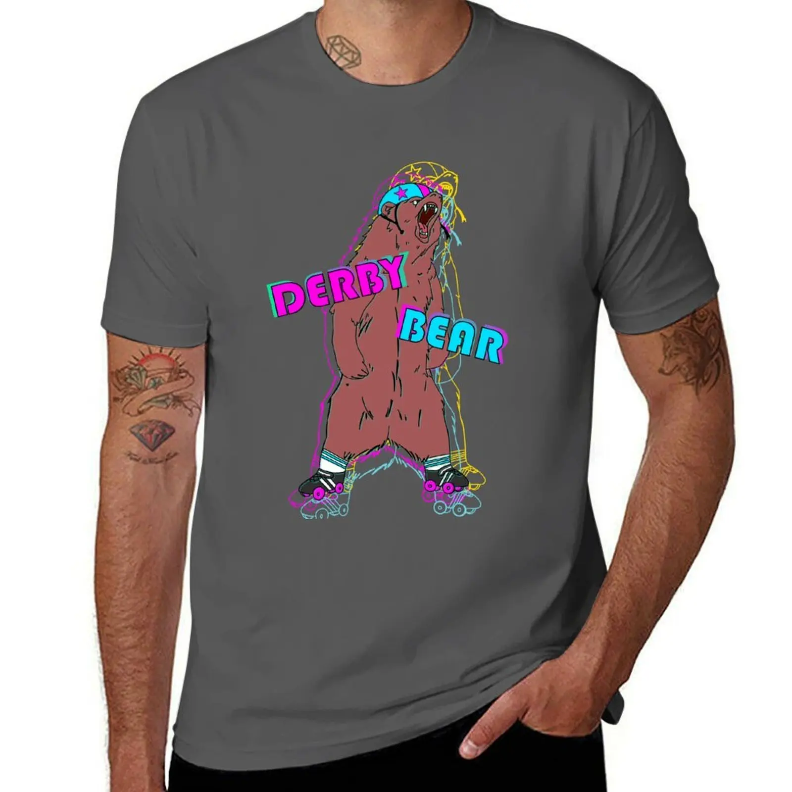 

Roller Derby Bear T-Shirt Work Style Casual T-Shirt