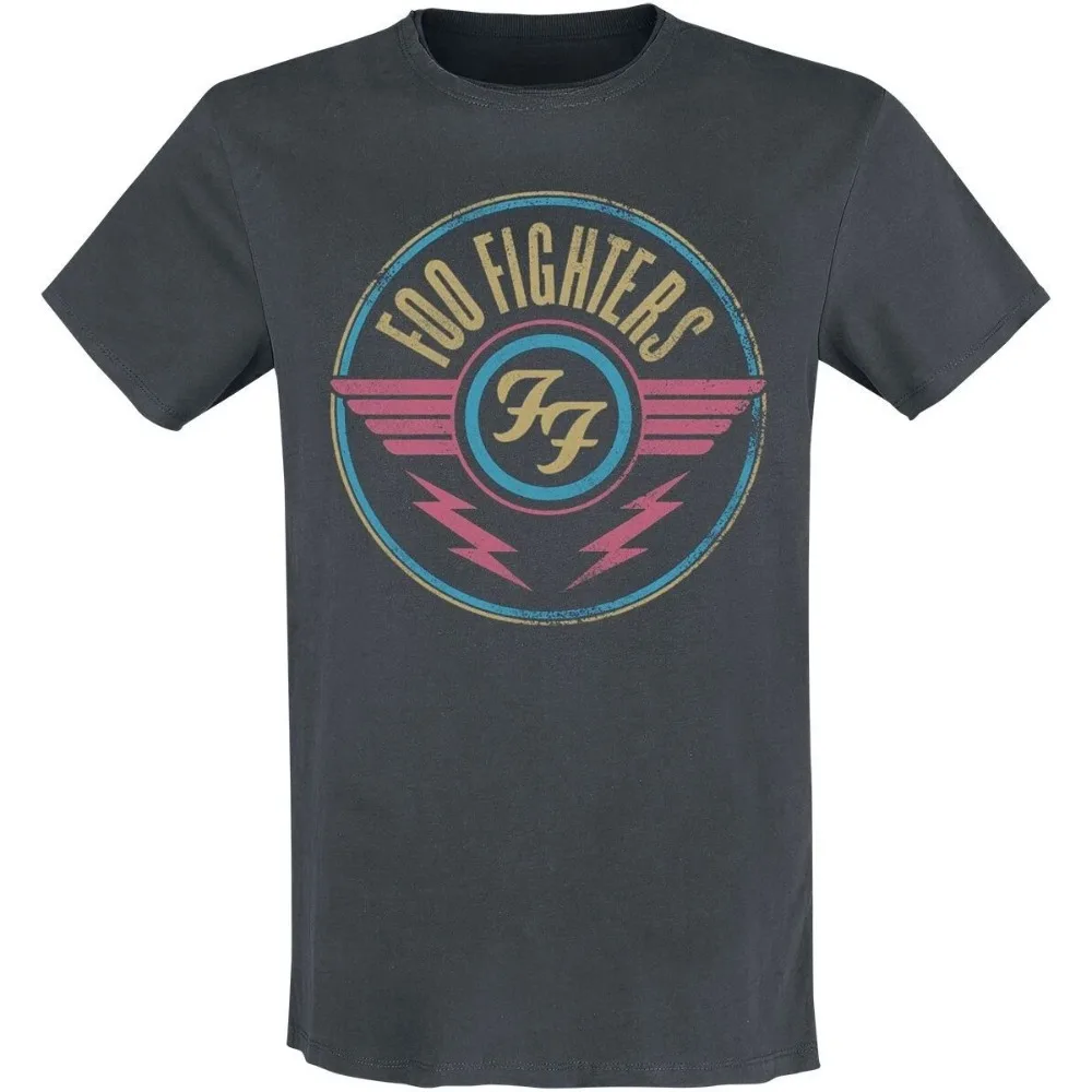 Camiseta Unisex para Hombre y Mujer con Estampado del Emblema Retro Wing & Lightning de los Foo Fighters, para Fans del Rock, Ropa Urbana
