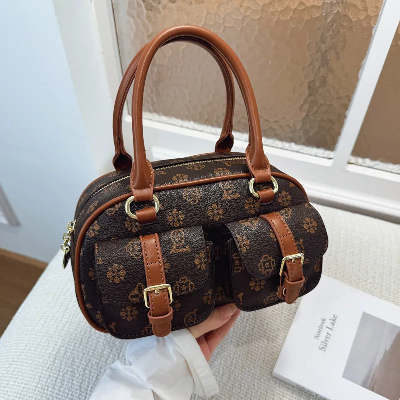 

Новинка 2025 года, женская сумка через плечо с подушкой и принтом, большая вместительная сумка через плечо с несколькими отделениями, минималистичная повседневная сумка