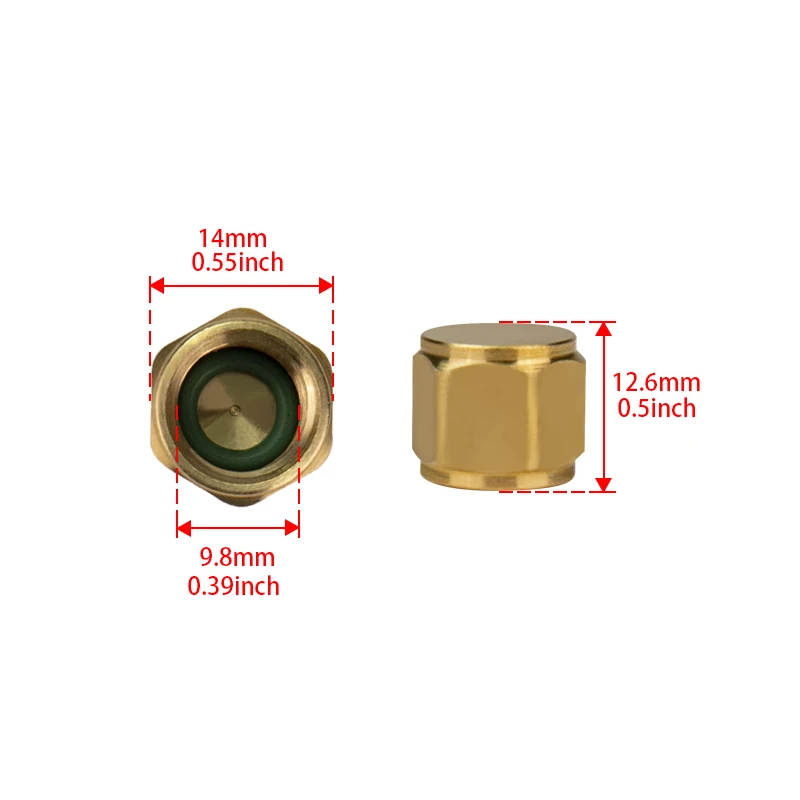 1/4\'\' A/C Service Port Valve Fitting Cap Replacement for Auto Car Air Conditioning Compressor AC Pipe