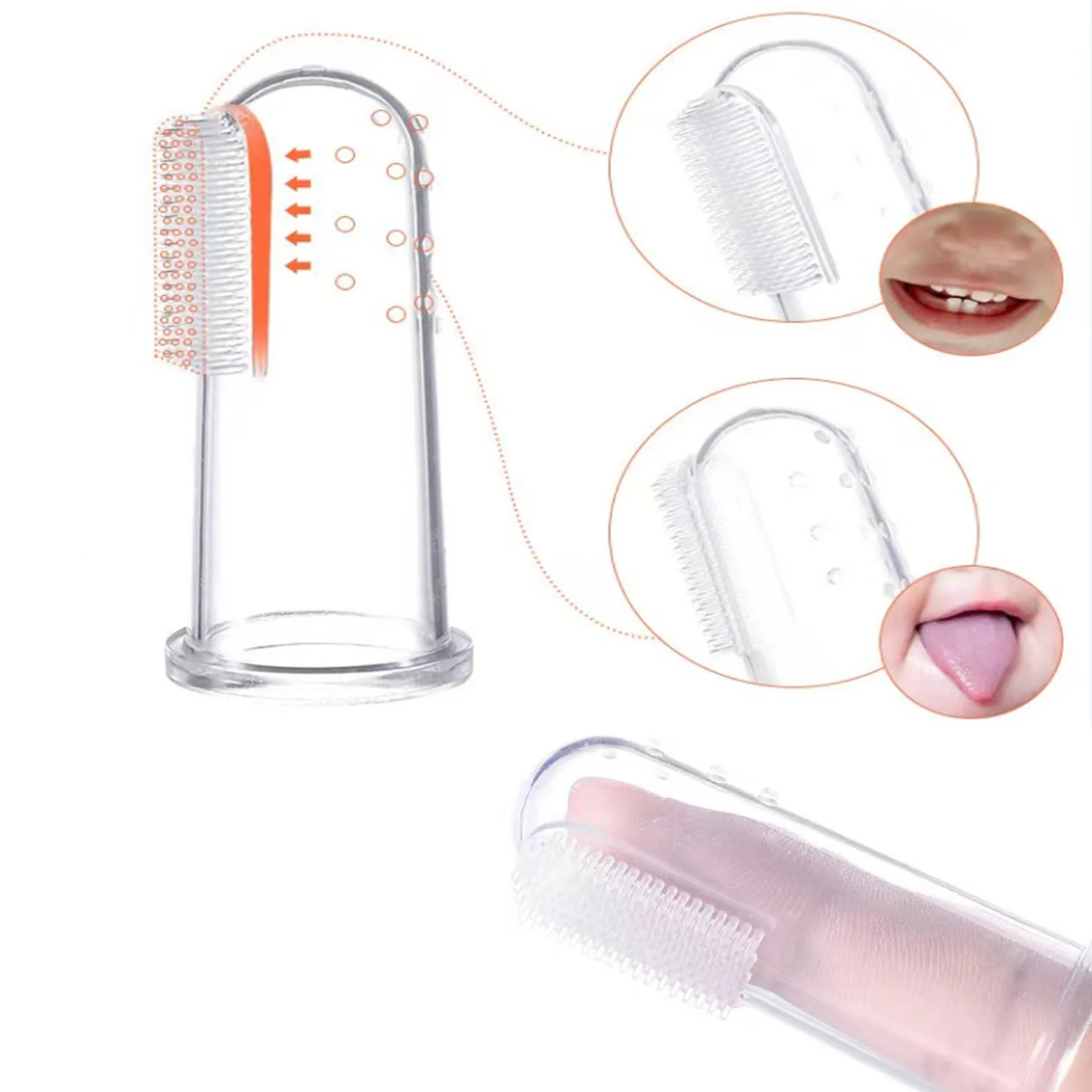 Super Soft Silicone Pet Finger Toothbrush Dogs Brush Bad Breath Tartar Teeth Care Tool Cats Clean Scrub Silicagel Pet Products