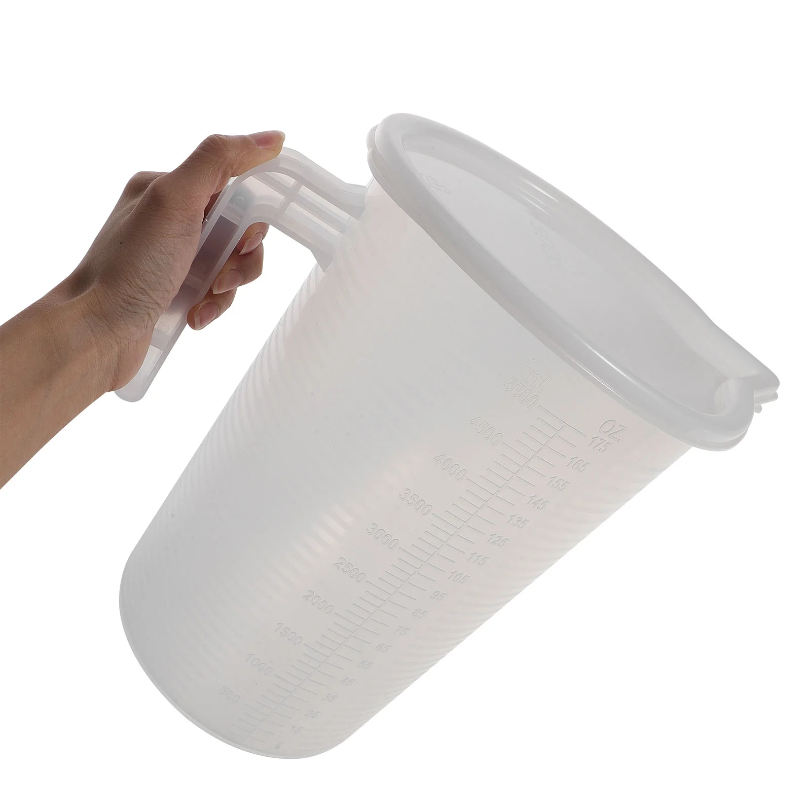 Brocca graduata 5L Brocca graduata in plastica Bicchiere Contenitore per misurare Tazza di miscelazione Maniglia del coperchio Tazza misurata Tazza per latte liquido Espresso