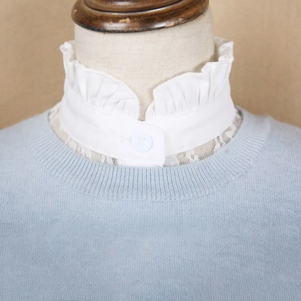 

Съемный кружевной воротник-накладка для одежды, белый/черный, для женщин и девушек