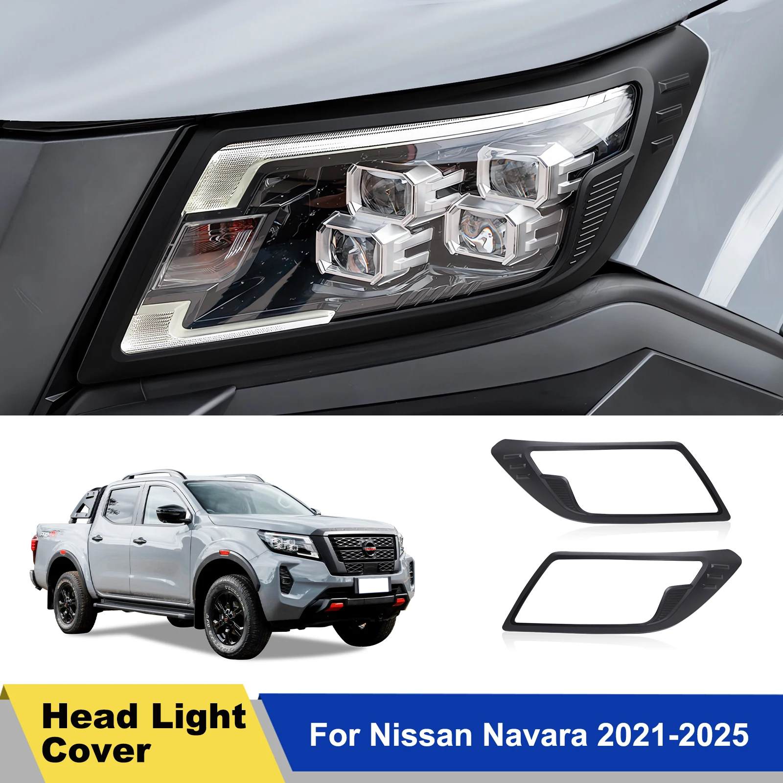 

Матовая черная накладка на переднюю фару телефона, защитная накладка для Nissan Navara NP300 D23 2021 2022 2023 2024