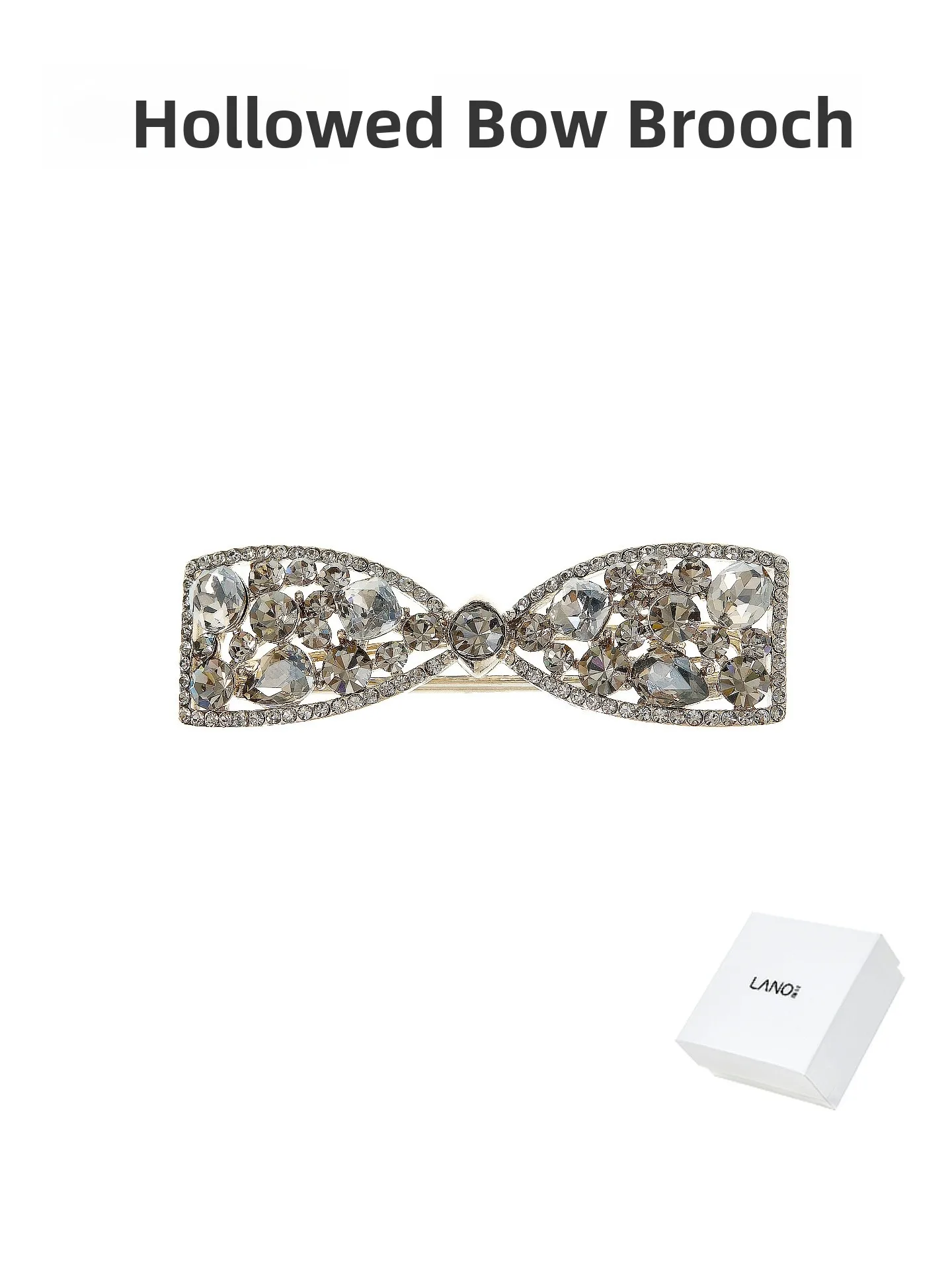 lanrou-ホローバタフライノットクリスタルヘアクリップサイドクリップ女性用新作2026ハイエンド額前髪ダックビルクリップスイートスタイル