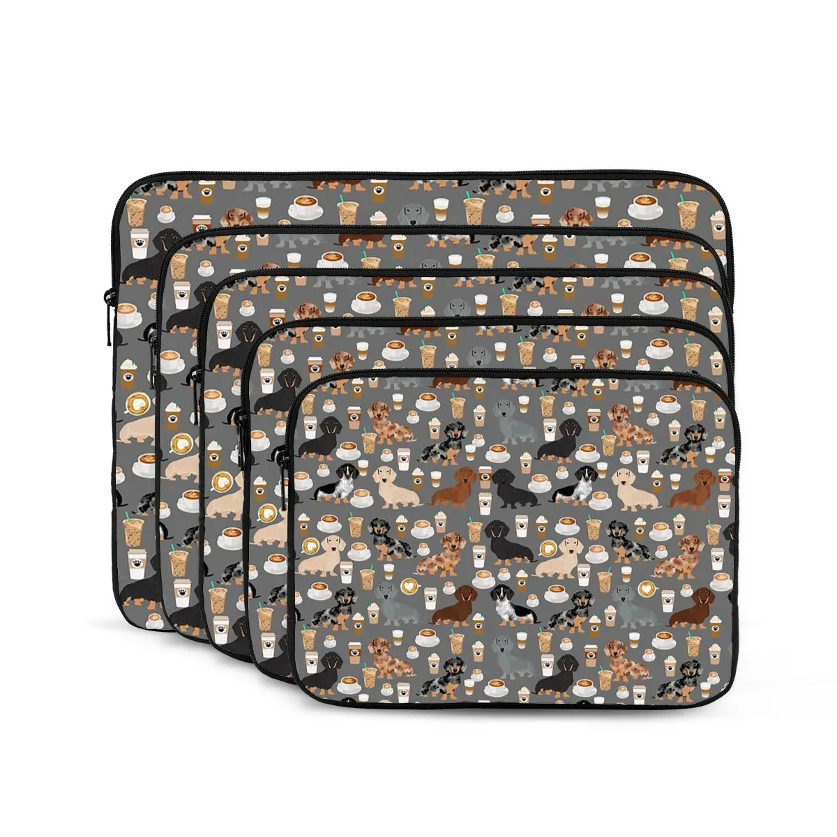 Dachshund Dogs Coffee Notebook Laptop Bag Case Pouch 10 12 13 15 17 Inch For Macbook Air Pro Tablet Shockproof Case Bag