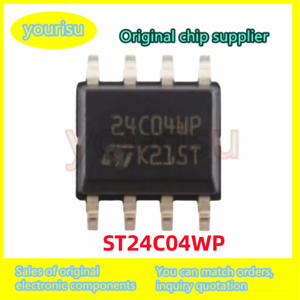 10Pcs/Lot Brand new original M24C04-WMN6TP ST24C04WP silkscreen 24C04WP ST24C04 SOP8 serial I2C bus EEPROM chip