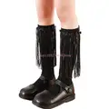 Black tassels on bla