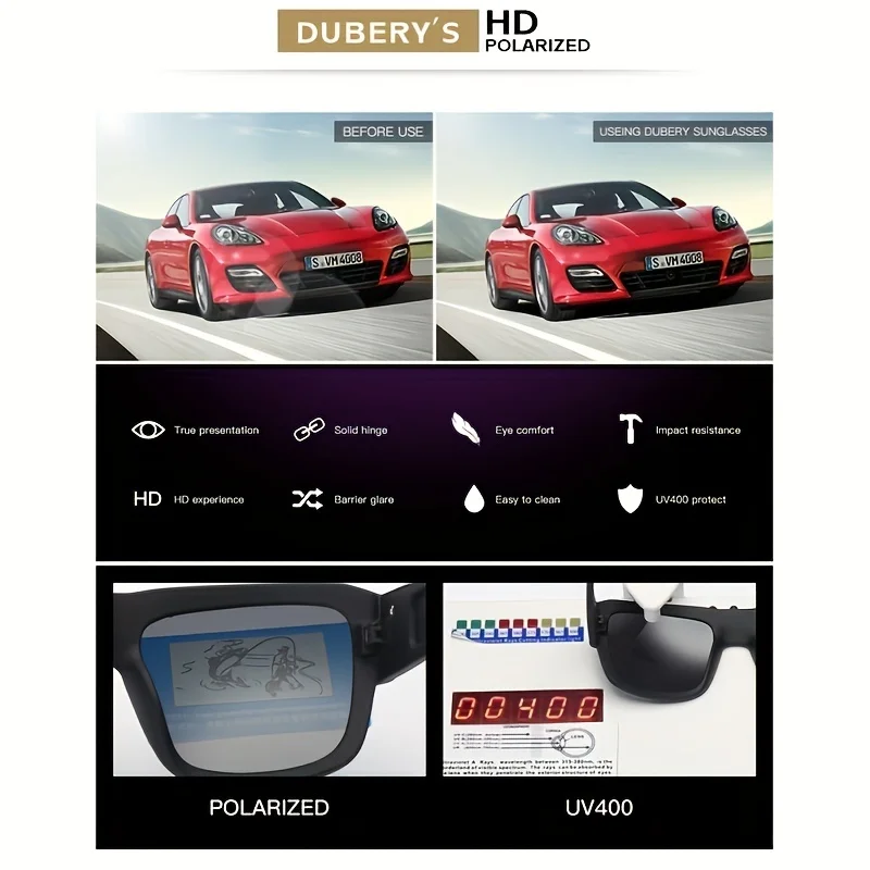DUBERY-gafas de sol polarizadas con protección UV400 para hombre y mujer, 5 colores, modelo 720