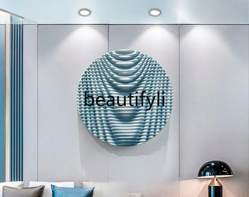 

background wall decoration artwork model house modern light luxury round wall decoration dining room entrance hanging painting