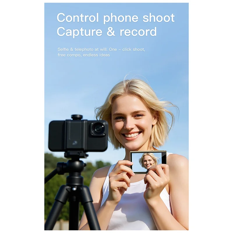 ABJF-Selfie モニター スクリーン Selfie モニター スクリーン 電話 Bluetooth 調整可能な磁気マウント ブラック