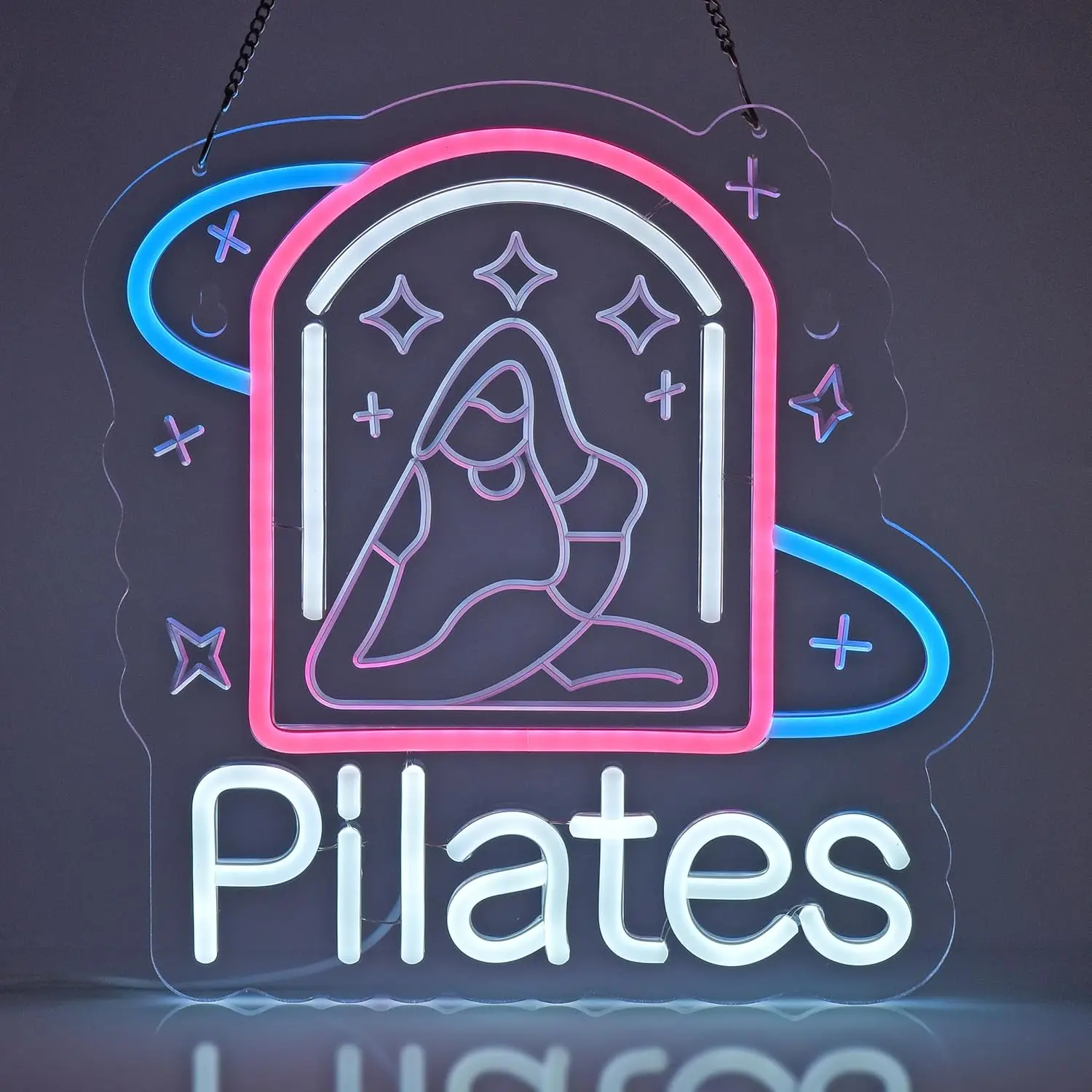 

Pilates Neon Sign Art Wall Light USB LED Neon Light for Wellness Studio Fitness Center Gym Yoga Pilates Space Bedroom Decoration