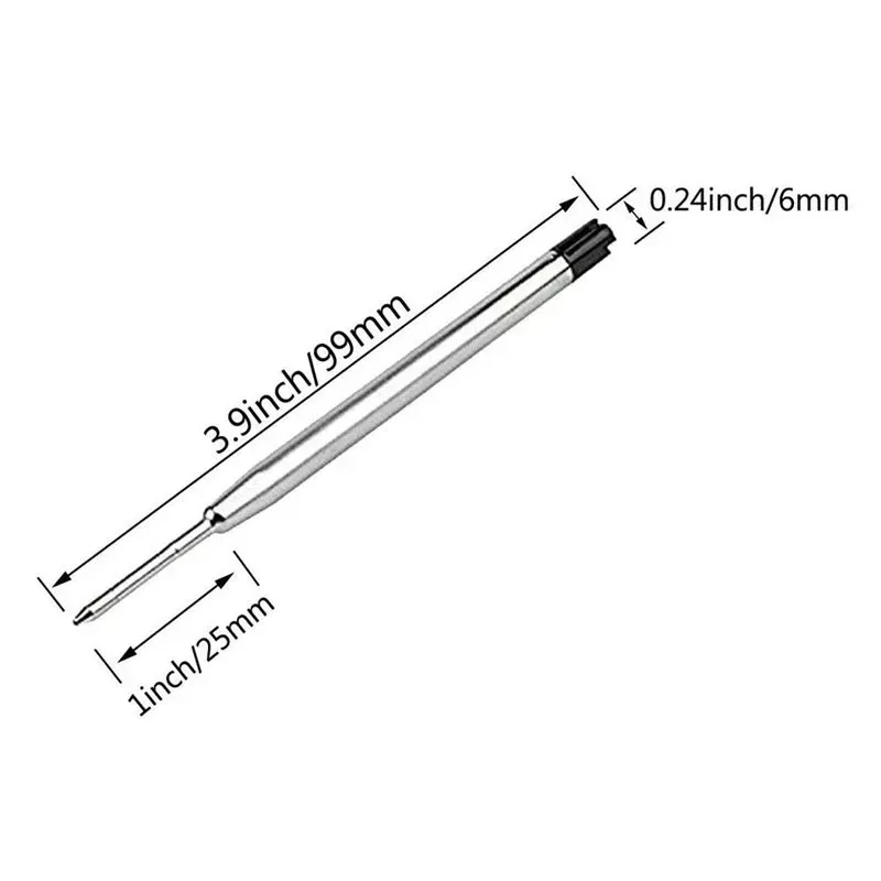 파커 펜용 볼펜 리필 5/10/20/30/40개 중간 포인트 파란색 검정색 잉크 막대 쓰기용 사무용품