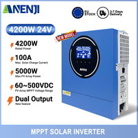 ANENJI New 4200W 24V Hybrid Solar Inverter MPPT Pure Sine Inverter 230VAC Maximum PV Power 5000W Solar Inverter