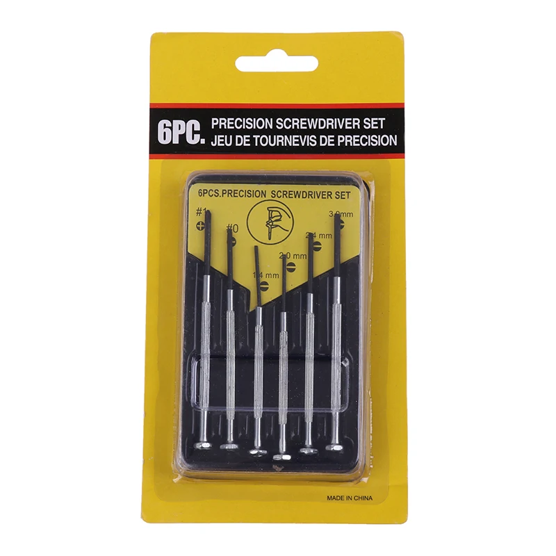 6Pcs Glasses Repair Screwdriver Set With Slotted Phillips Bits Tool Steel For Watch Glasses Screw Driver Repair Tools