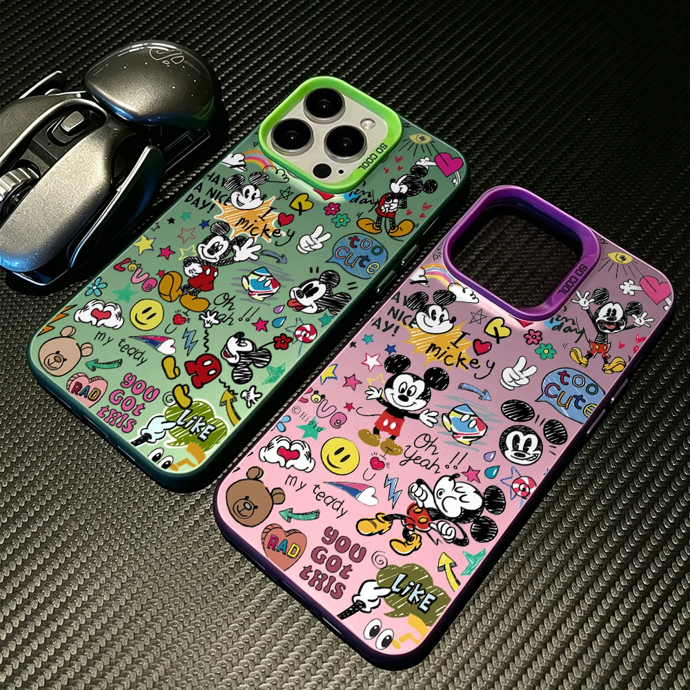 Disneys Doodle Mickeys Phone Case for Xiaomi Redmi 14C 13C 12C 10 Note 15 14 13 12 Pro Plus 4G 5G Silver Hard Cover - view 2