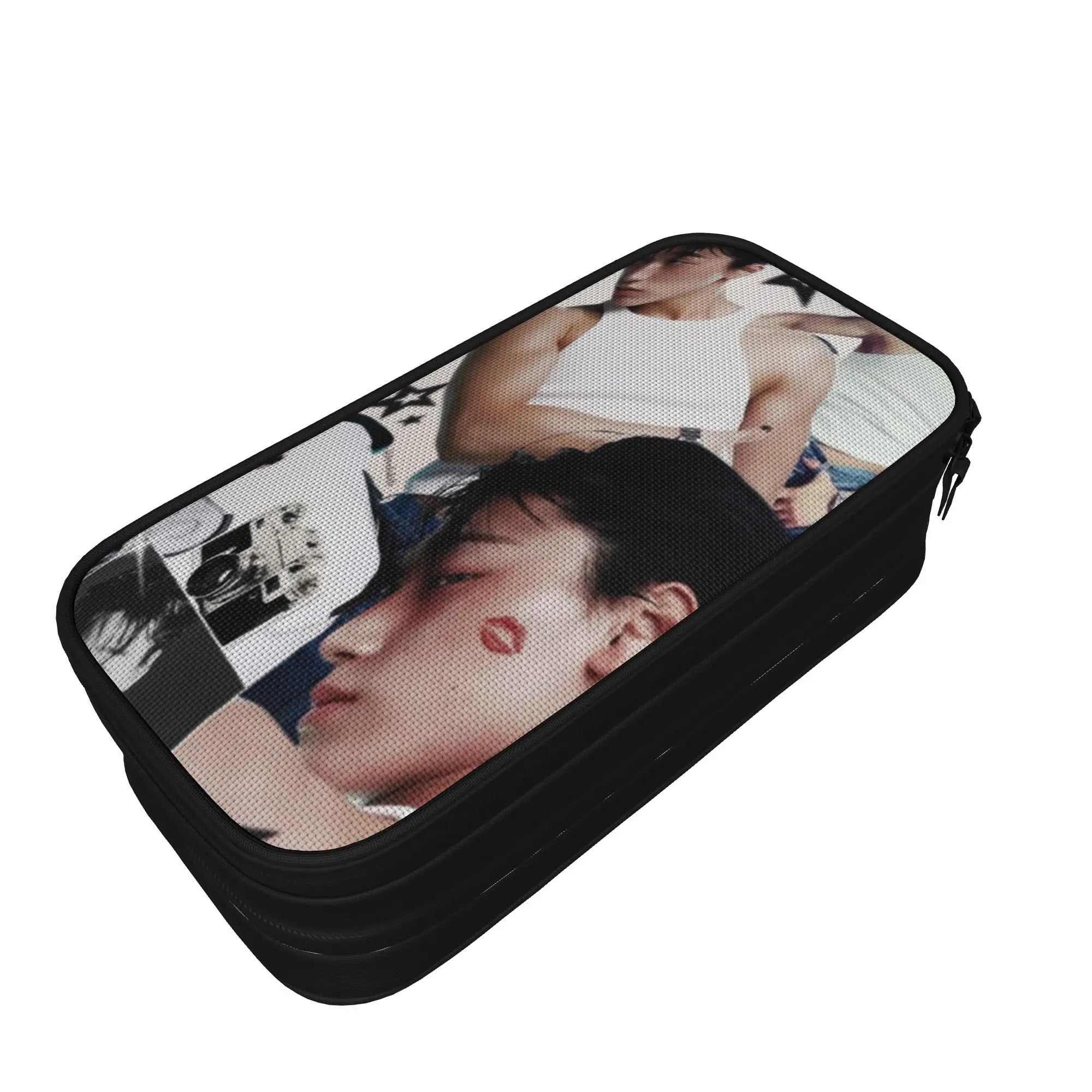 Creative choi san bad ateezs Pencil Cases  Pencilcases Pen Box for Student Large Storage Bags Office Gifts Stationery