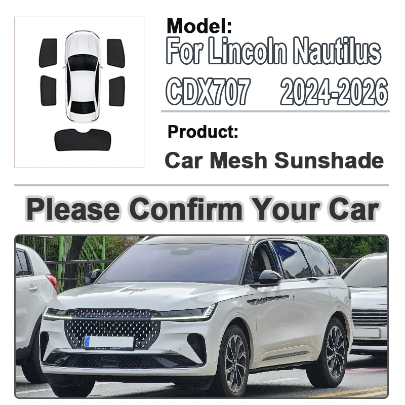 

Car Mesh Sunshade For Lincoln Nautilus 2026 Accessories MK2 2024 2025 CDX707 Front Rear Window Screen Sunshade Auto Parasol Tool