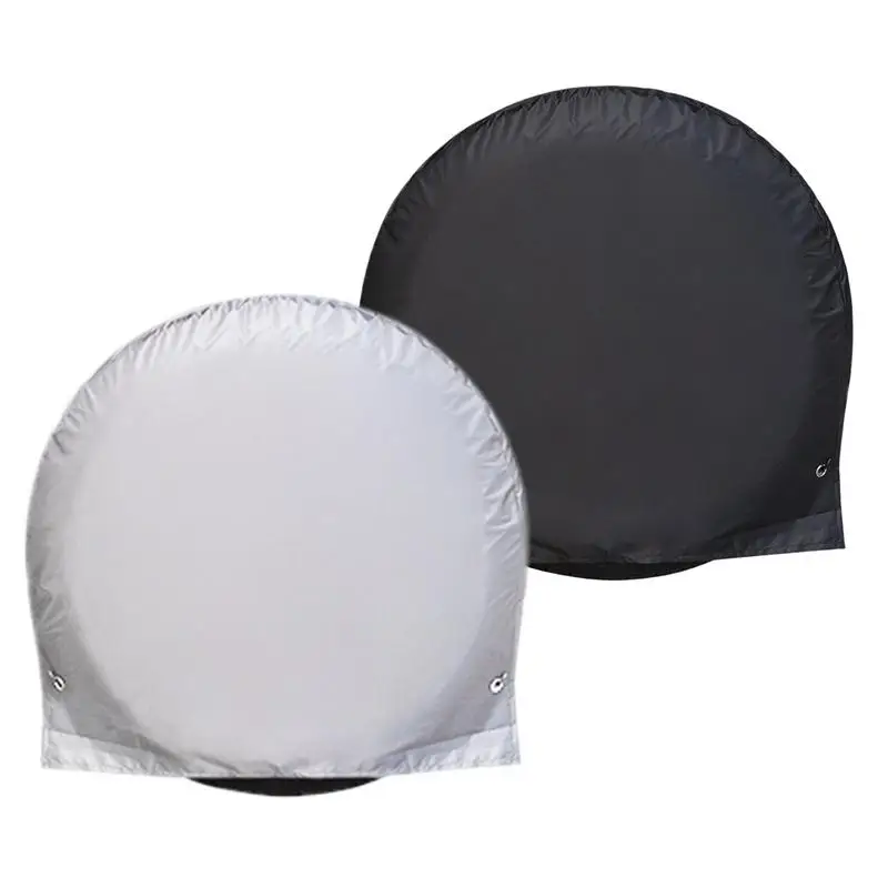 

Tire Covers For Trailers UV Resistant Spare Tire Covers For Trailers 210D Silver-Coated Oxford Dustproof Automotive Wheel