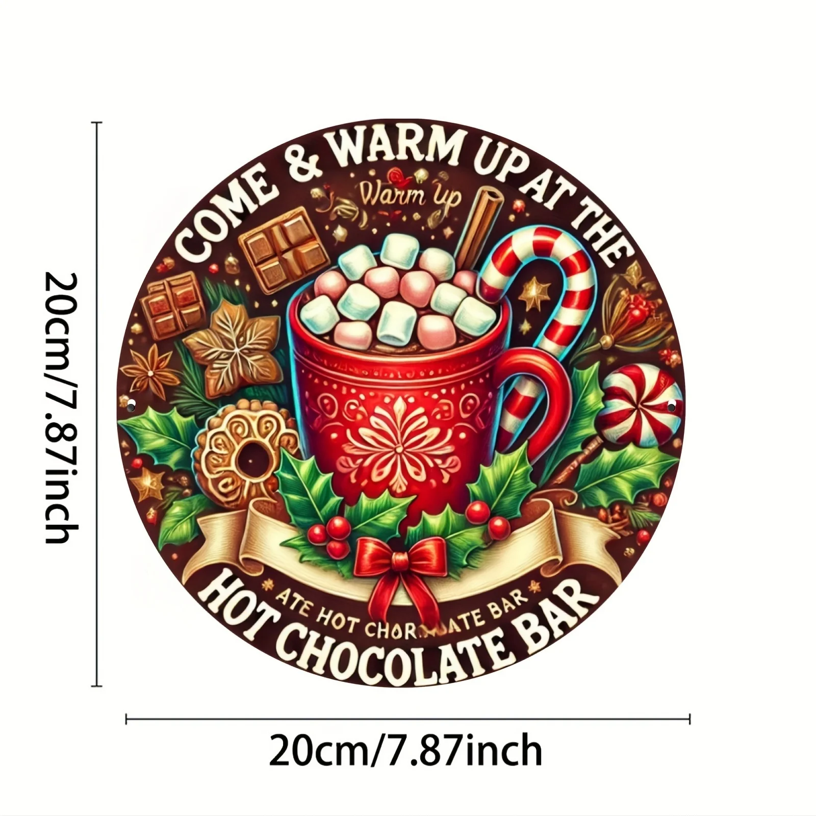 قطعة واحدة من لافتة بار الشوكولاتة الساخنة - لوحة ألومنيوم معدنية للمنزل والمطبخ والمطعم وغرفة النوم والحديقة والحمام والمرآب #2